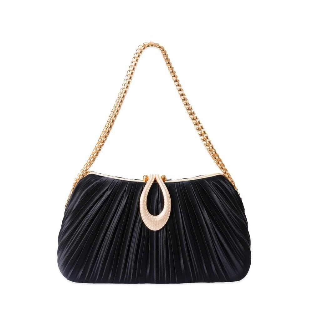Fashion Shiny Sequin Sequin Handbag Nylon Lining Gold Sequin Party Handbag Lock Buckle Clutch Bag Party