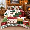 Christmas 3Pcs Bedding Set 1 Bed Sheet 2 Pillowcases Printed Bedroom Bedding Holiday Gift
