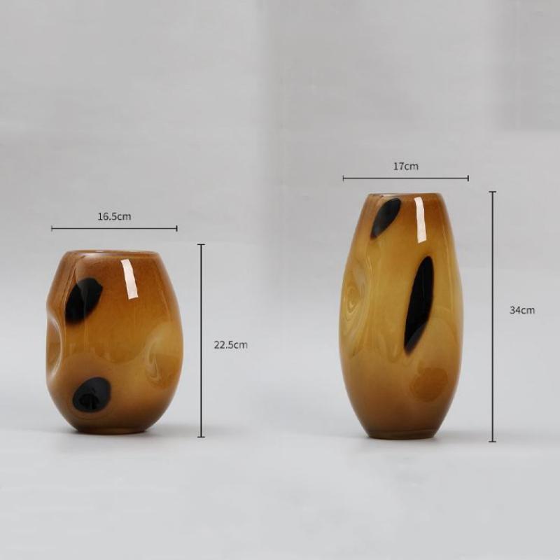 Glass Vase Polka Dot Pattern Irregular Flower Vase Flower Arrangement Accessories Terrarium Home Decoration Accessories