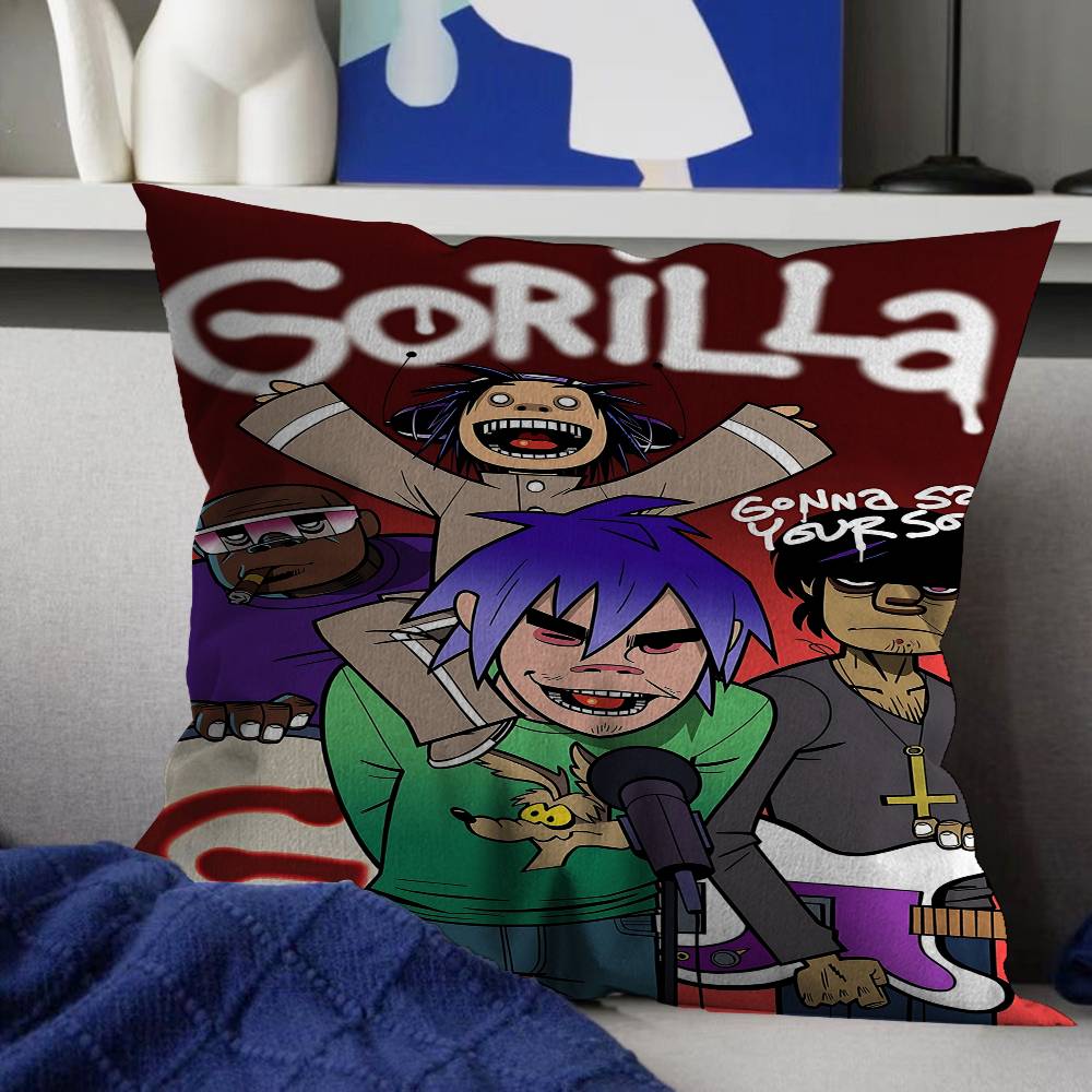 Band G-Gorillaz Music Lucky Dragon Pillow Cover Sofa Cushion Cover Home Room Decoration Children Gift