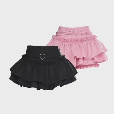 Women's Pink A-Line Pleated Puffy Cake Skirt - Summer 2024 Slim Fit Short Skirt