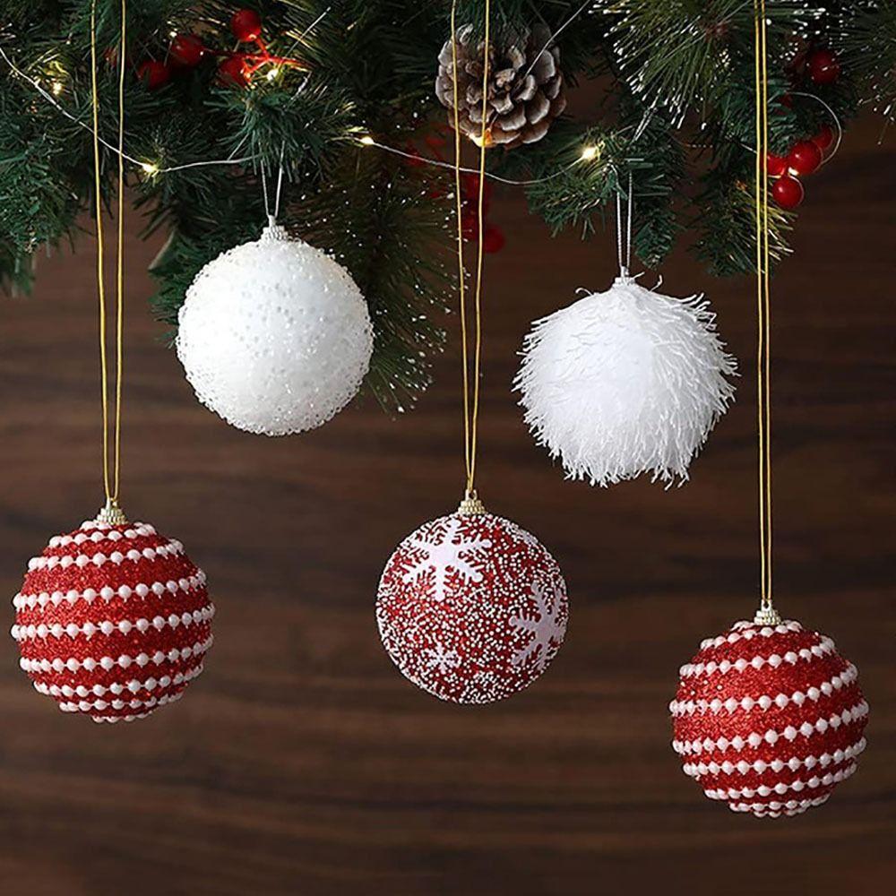 12pcs/box 7CM Christmas Ball Snowflake Xmas Tree Hanging Pendant Gift Foam Ball Crafts  Home Party