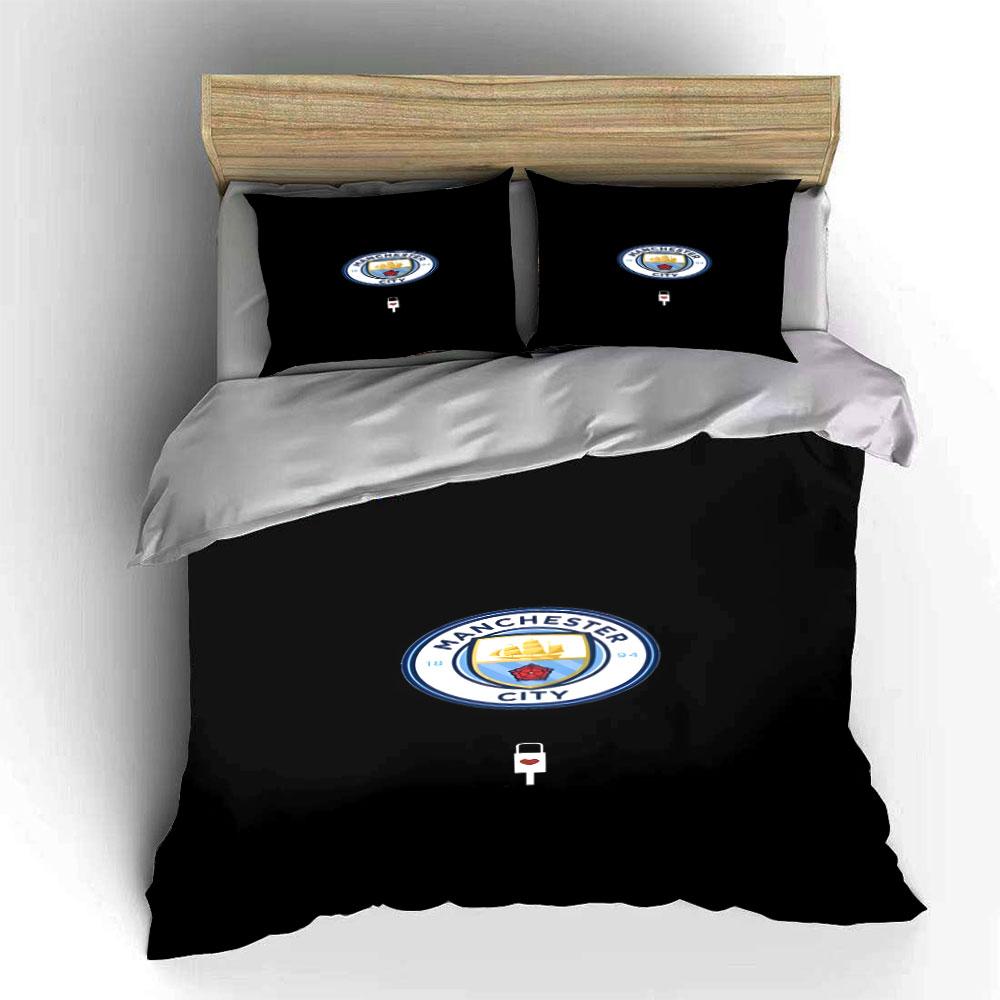 Manchester City Logo Pattern. Bedding Sets Duvet Cover Sets Duvet Covers Pillowcases(1 * Duvet Cover 2 * Pillowcases Without Duvet Insert)
