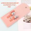 2025 New Hotsale  Professional 4-Piece Mini Manicure Set Stainless Steel Nail Kit for Beginners with Leather Case