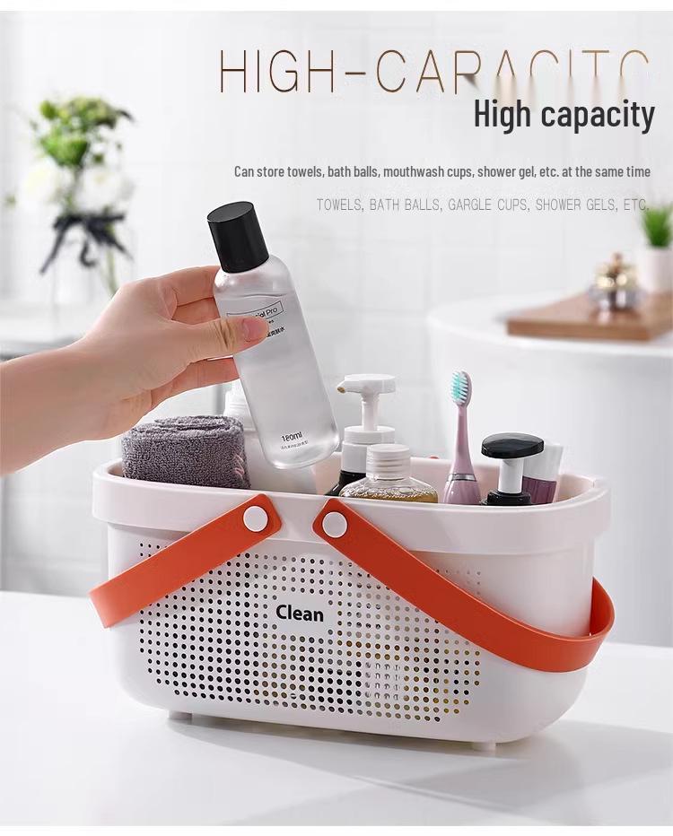 Handheld Bathroom Toiletries Basket - Large Capacity for Men's and Women's Bath Essentials