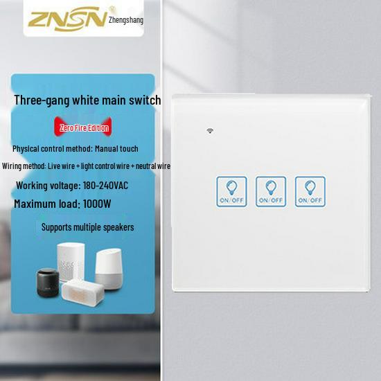 Graffiti Smart WiFi Wall Switch with Alexa & Google Voice Control, US/EU Specs, Touch Panel