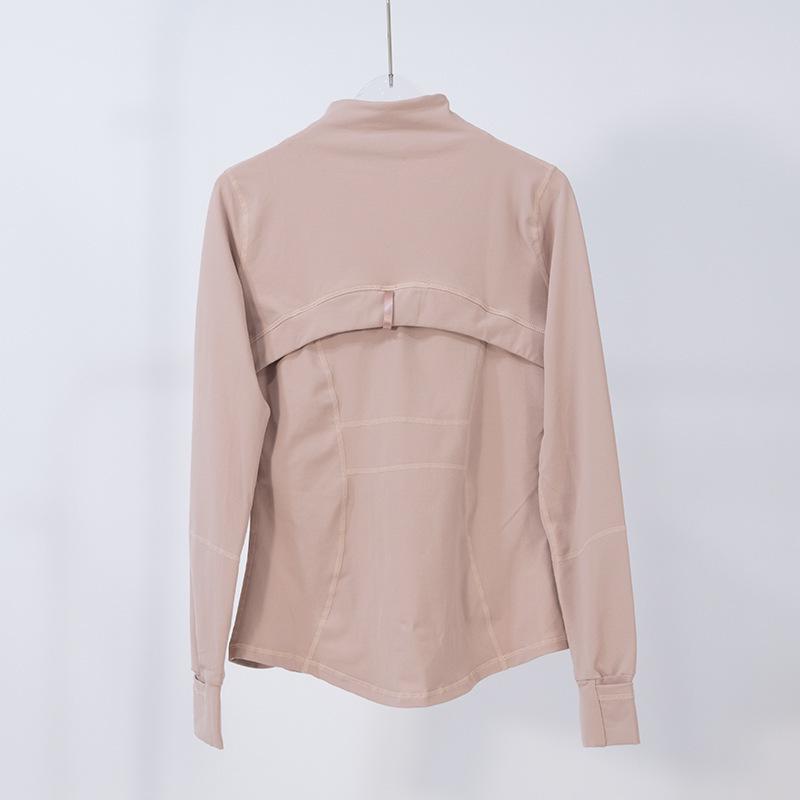 Women's Spring Yoga Sport Jacket - Tight Fit, Casual Jogging, Breathable, Zippered, Stand-Up Collar, Long Sleeve.