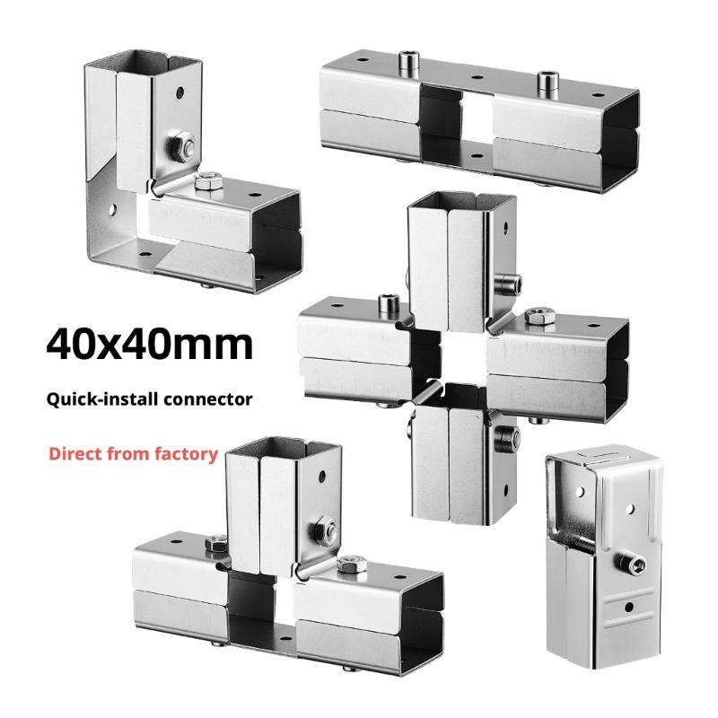 40 X 40 Mm Square Tube Fitting Stainless Steel Bolt Lock Joint for No Weld Frame Assembly, Shelving and Tables