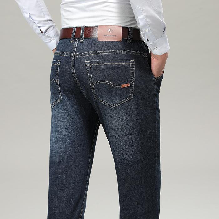 

Мужские джинсы осень и зима новый тренд ретро мужские брюки эластичные прямые брюки с добавлением флиса и увеличенный повседневный размер 44