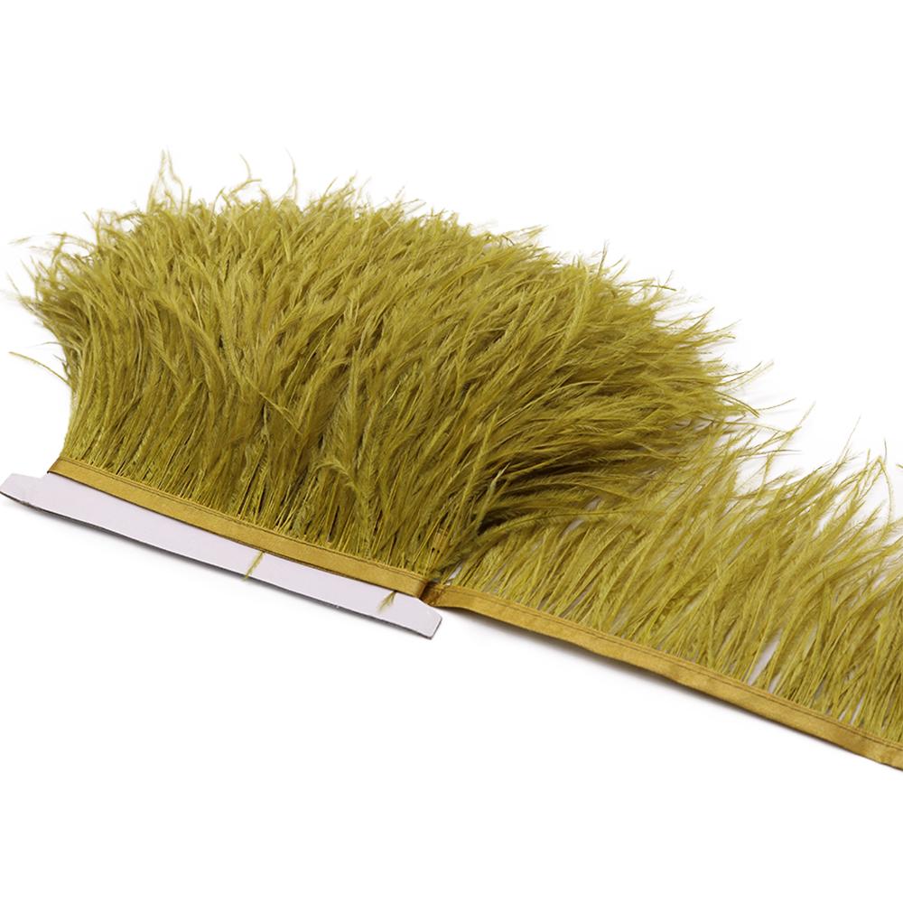 Feather1Meter Black Ostrich Feather Fringe Trim Fluffy White Feathers for Sewing Party Dress Decor Plumage Fabric Trimmings