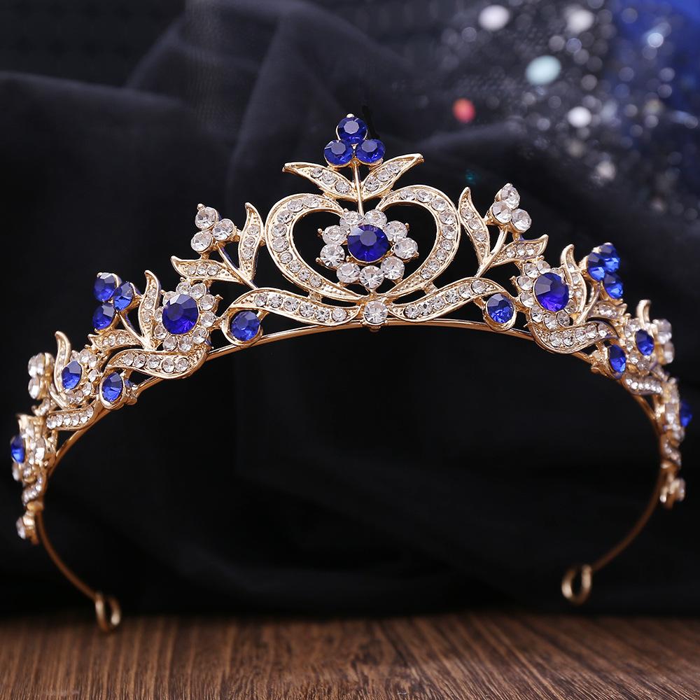 Neue Brautkopfbedeckung, exquisite Strasskrone Braut Prinzessin Krone Hochzeitszubehör Krone Haarschmuck