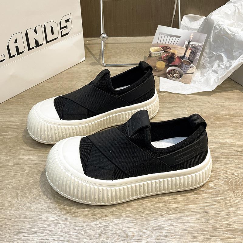

Flying weaving breathable one-pedal doll shoes women s 2025 new muffin bottom mesh breathable casual shoes biscuits bread shoes 35