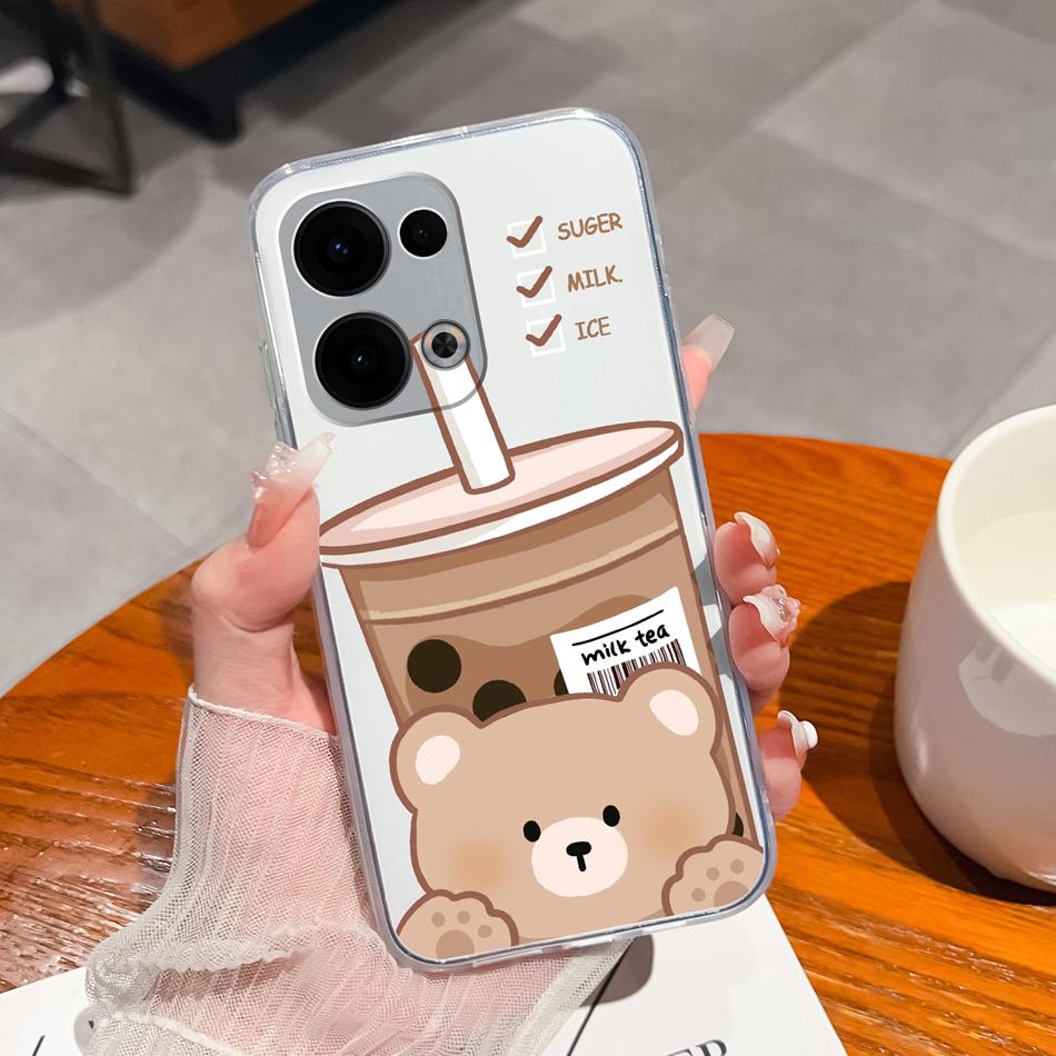 For Oppo Reno 13 Pro Phone Cases Leisure Flower Transparent Back Cover For Oppo Reno13 Pro 13Pro 5G Soft Slim Anti Drop Housing