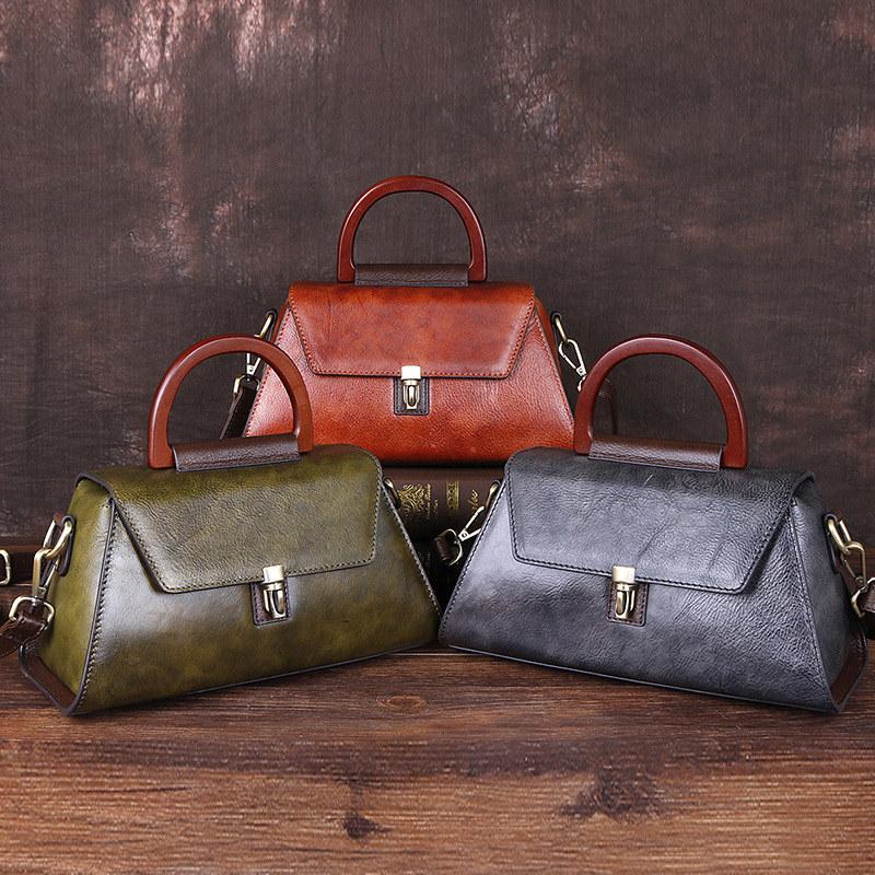 Vintage Design Women Handbags Genuine Leather Shoulder Bags Brand Fashion Crossbody Bag Business Purse