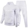FAITH Buchstaben bedruckte Anzüge Herbst Winter Trainingsanzug Herren Einfarbig Kapuze 2-teilige Sets Herren Outfits Anzug Herren Fleece Sport Hoodie Sweatpants Zweiteilige Sets