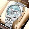 LIGE Mens Watches Fashion Business Quartz Wristwatches Waterproof Stainless Steel Chronograph Luminous Auto Date Watch for Man