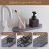 Vassoio per Lavello in Diatomea con Base in Silicone Pietra Essiccazione Rapida Tappetino per Piatti per Bancone Cucina Bagno Porta Dispenser Sapone