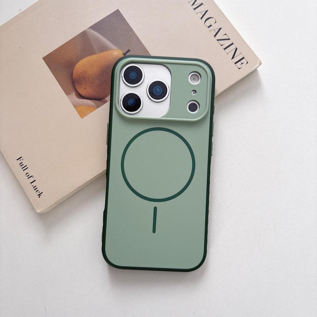 Dual-Color Frosted Magnetic Phone Case for Apple iPhone 16 Pro Max - Anti-Slip Frame, Compatible with 17 Air and 15 Pro