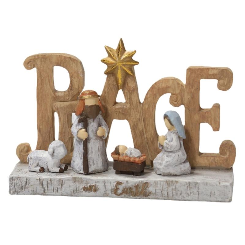 Peace  Christ Nativity Resin Statue Scene Set  Home Church Desktop 1