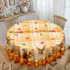 Pastoraler Herbst-Tischdecke, Kürbis, Eichhörnchen, Herbstlaub-Elemente Erhellen Die Esstisch-Atmosphäre Polyester Rechteckige Tischdecke