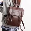 Soft Leather Flip Backpack For Girls Women/Man Cambridge Schoolbag Large Capacity For Commuting Daily Computer Laptop Rucksack