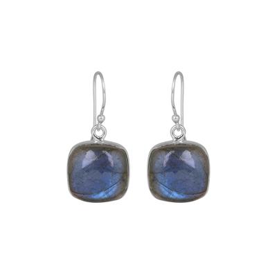 Pendiente de Plata con Piedra Lunar Labradorita Plata de Ley 925 Joyería Hecha a Mano Regalo Para Ella