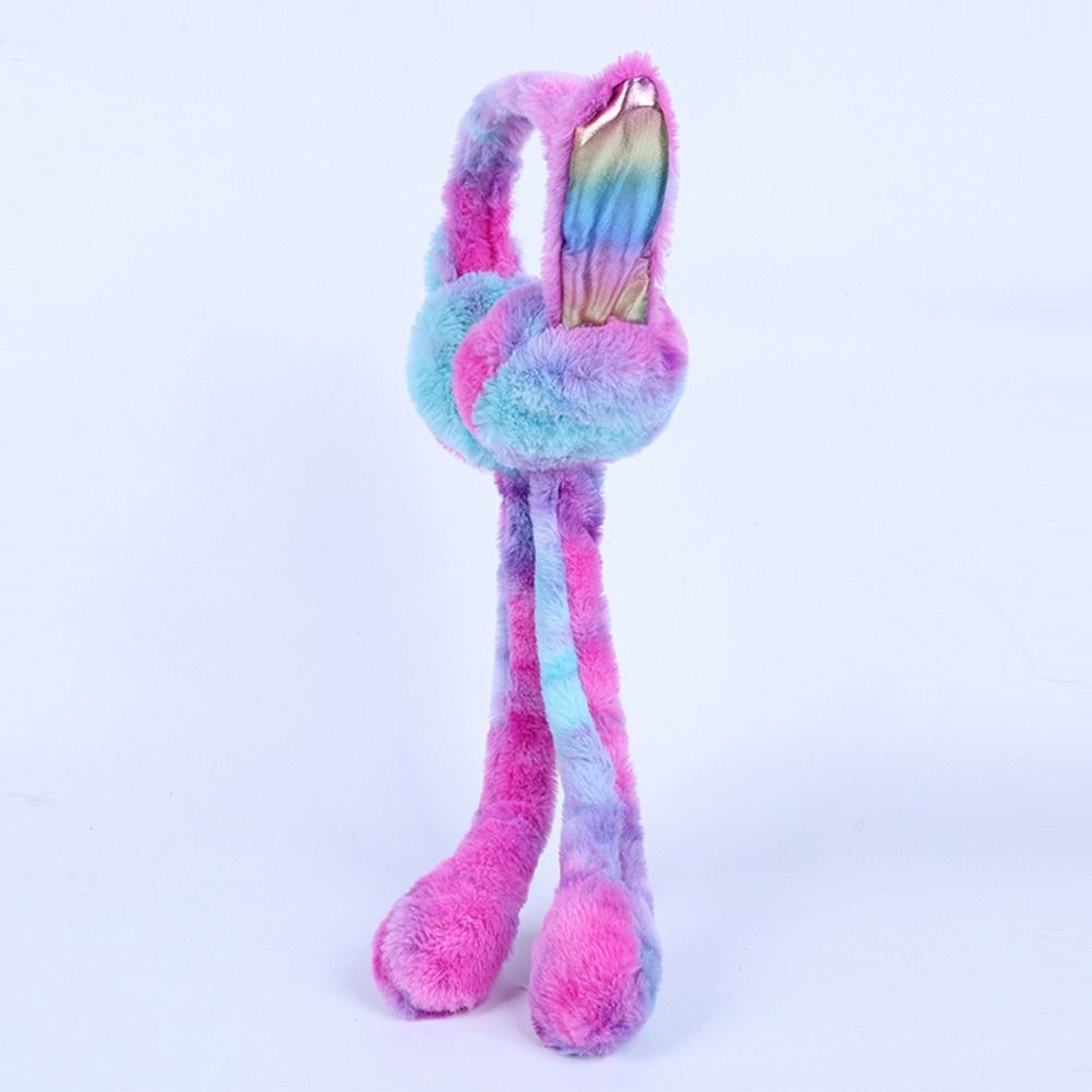 Winter Warm Plush Ear Warmers Soft Comfortable Gift Rainbow Airbag Earmuffs  for Women Girls