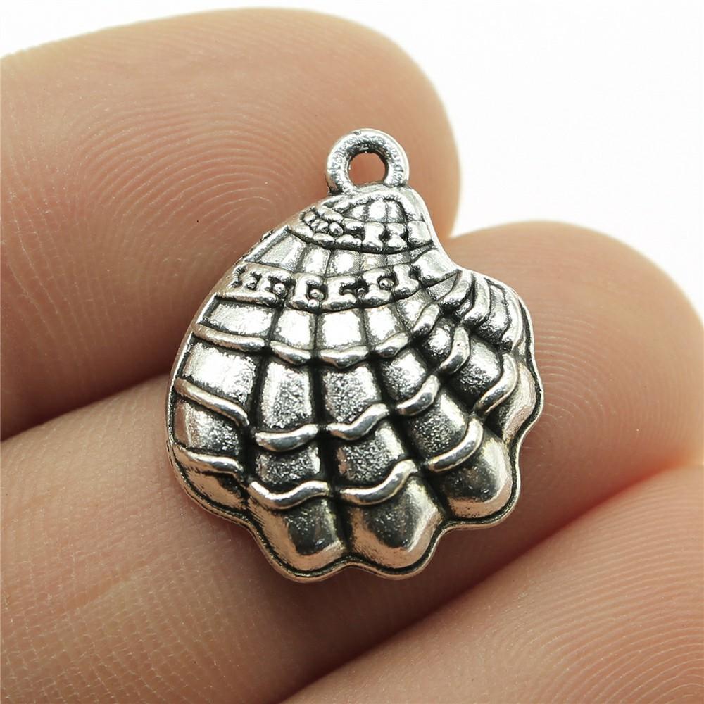 20pcs Shell Charms Antique Silver Color Sea Shell Pendant Charms Shell Charms For Jewelry Making DIY Craft