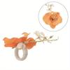 3pcs European minimalist style dancing orchid fake flower napkin ring hotel table simulation flower napkin clasp drool cloth