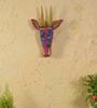 Handmade Wooden Cow Head Wall Decor: Floral Painted Animal Art