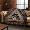 Freemasonry Eye of Providence Evil Eye Nazar Eye of Horus Flannel Blanket Throw Blanket for Bedroom Living Room Bed Travel Gift