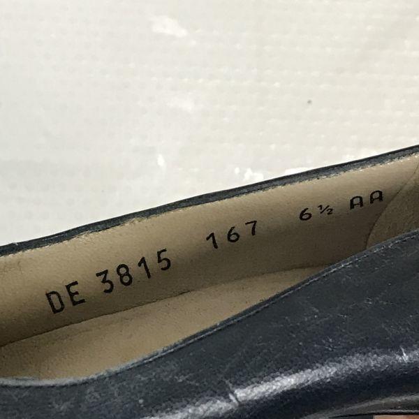Made in Italy Salvatore Ferragamo Leather Pumps Women’s 6.5AA 23.0 Navy Slim Fit(USED)