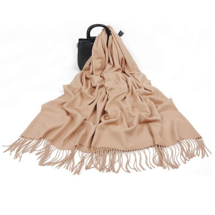 Großer roter Schal, hochwertiger und vielseitiger Woll-Kaschmir-Schal für Damen, Winterschal im koreanischen Stil, einfarbig