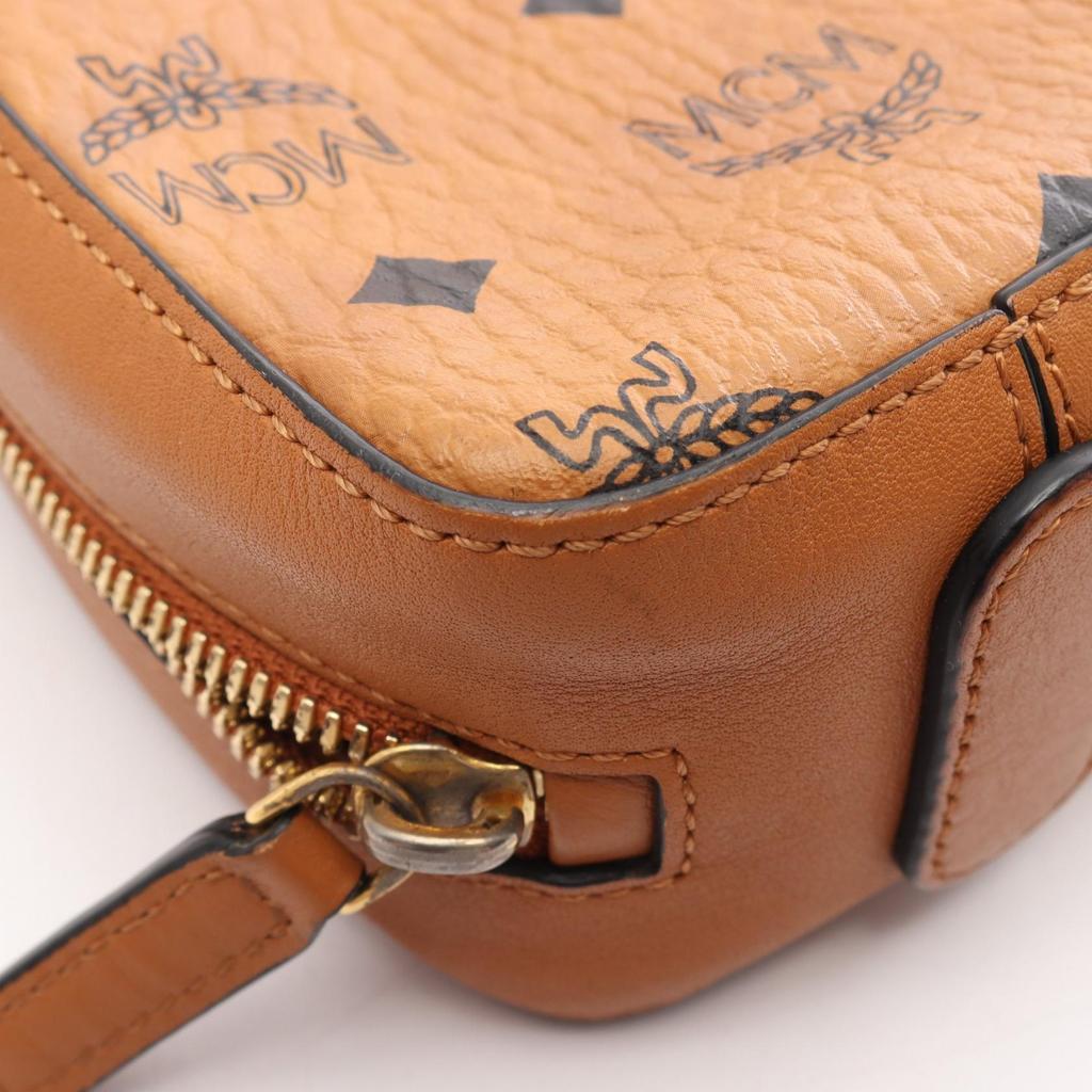 Used MCM Visetos 2WAY Handbag Leather Brown Black Used Women