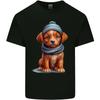Winter Puppy With Hat and Scarf Dog Kids T-Shirt Childrens