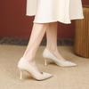 Off-white High Heels, Women's Thin Heels 2025 New Small Heels Are Not Tired, and the Pointed French Skirt Shoes Are Hosted.