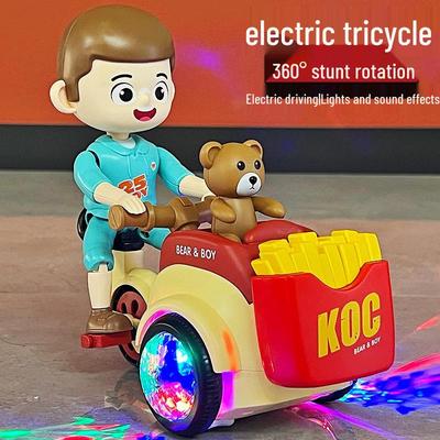 Children's Electric Rotating Tricycle with Lights and Music