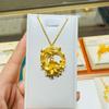 Golden Floral Necklace: Elegant Vietnamese Sand Gold Flower Pendant - Versatile Jewelry for Women