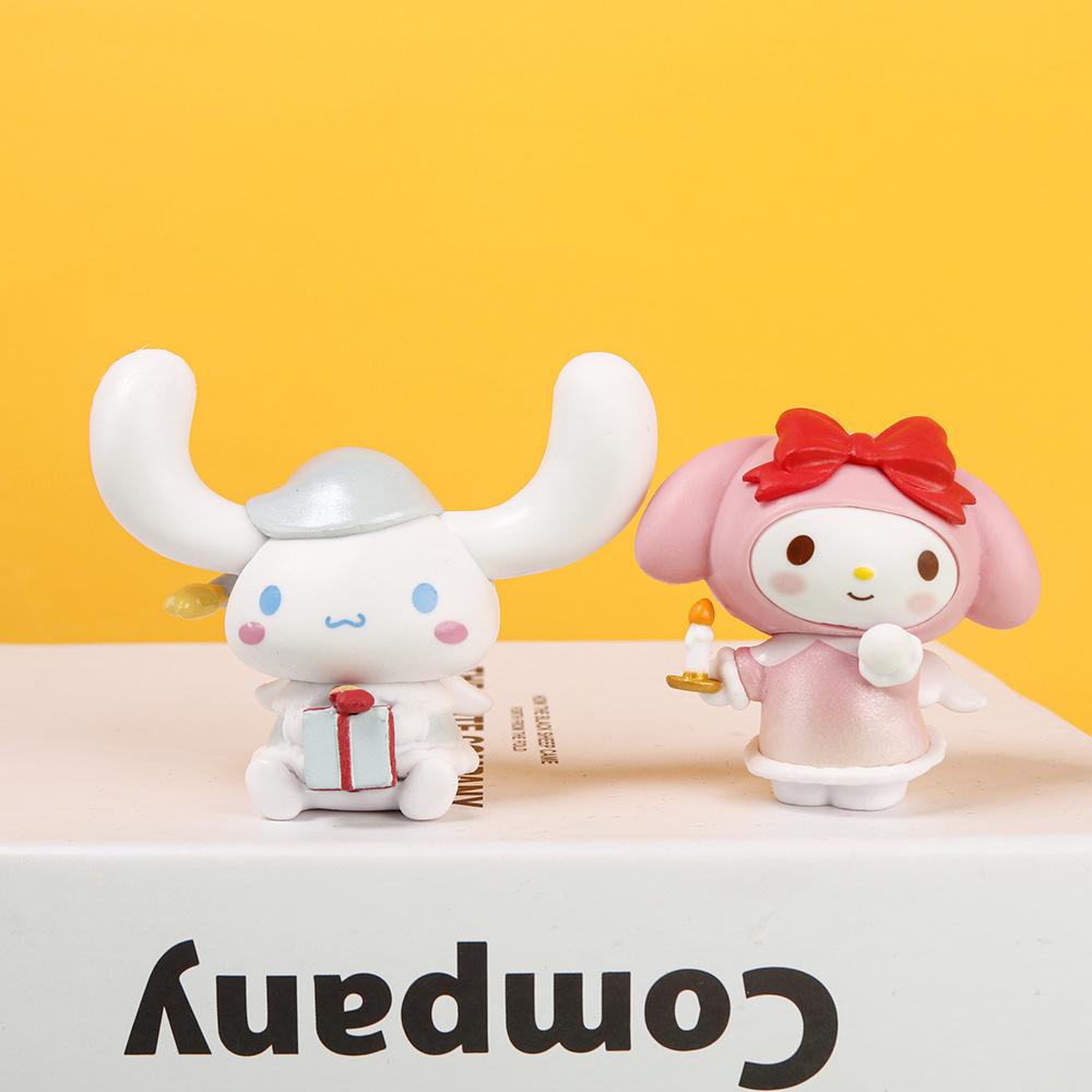 Cute Christmas Edition Wish Angel Melody Gemini Jade Guigou Q Edition Handmade Decoration Cake Car Decoration Gift