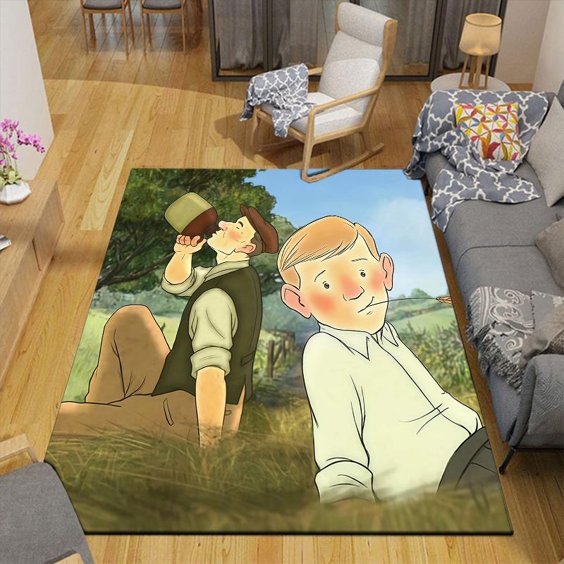 Ethel & Ernest Flannel Pattern Square Carpet,Area Rug,Carpet Rug for Living Room Bedroom Sofa Playroom Decor,Non-slip Floor Mat