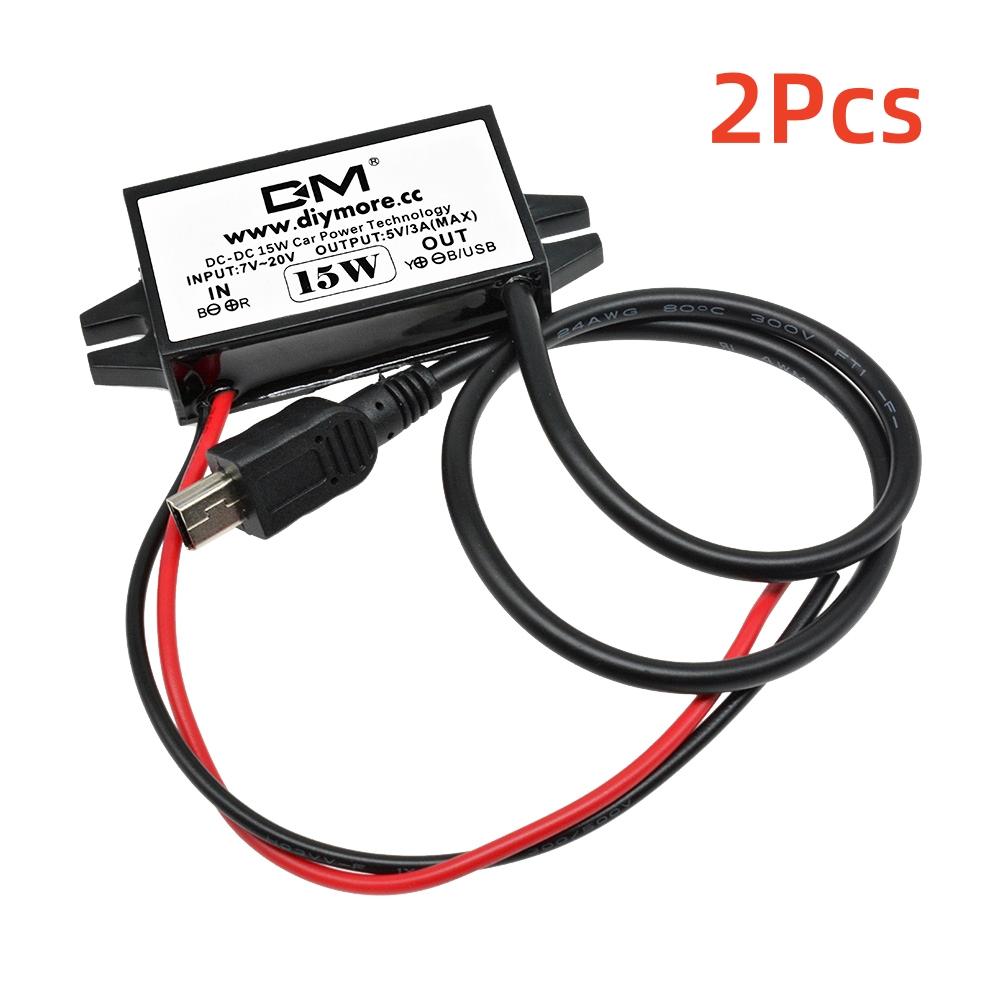 

2 шт. 12V до 5V 3A 10W 15W DC-DC понижуючий перетворювач Buck модуль живлення для автомобіля чоловічий/жіночий USB Mini USB Micro USB адаптер