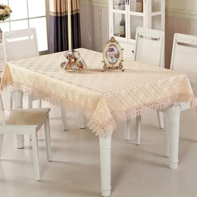 New Style Jacquard Table Cloth Rectangular Highend Coffee Table Tablecover Household Minimalist Lace Edge Universal Tablecloth