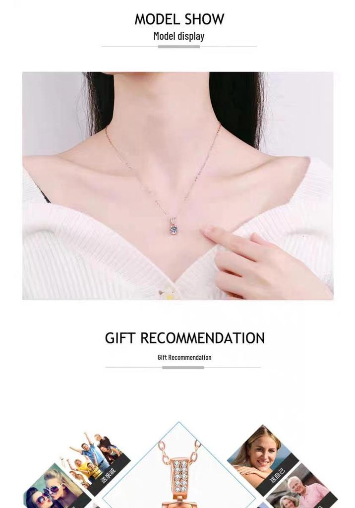 Sterling Silver S925 Bull Head Collarbone Necklace with Diamond Inlaid Pendant