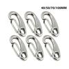 6pcs Egg Shape Spring Snap Hooks Marine 304 Stainless Steel Multifunctional Hiking Camping Belt Carabiner Quick Release Hook
