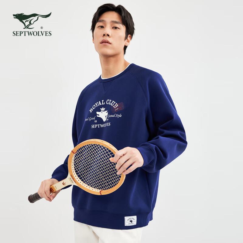 Septwolves Men s Easy Care Raglan Sleeve Sweatshirt L