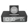 10W Digital Alarm Clock One Button Lifting LED Mirror Electronic Clock with 10W Wireless Charging for Bedroom