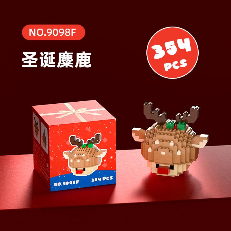 Non-Toxic Kids Christmas Toys Building Blocks Micro Bricks Diy Mini Tree Santa Claus Snowman Christmas Decorations New Year