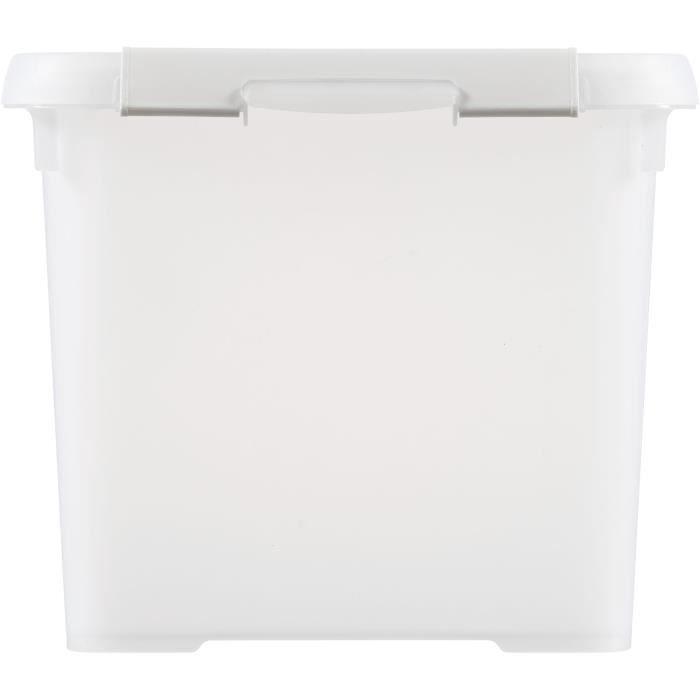 Curver | handy plus 20l clips blanc - 100% recycle, rangement, milky, 40 x 29 x 26 cm