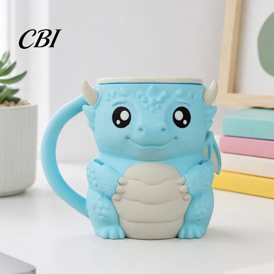Bar Countertop Decoration Ice Cream Holder, Dragon Shape, with Handle And Cookie Storage Eating Accessories Area, Leak-Proof Insulated Container, for