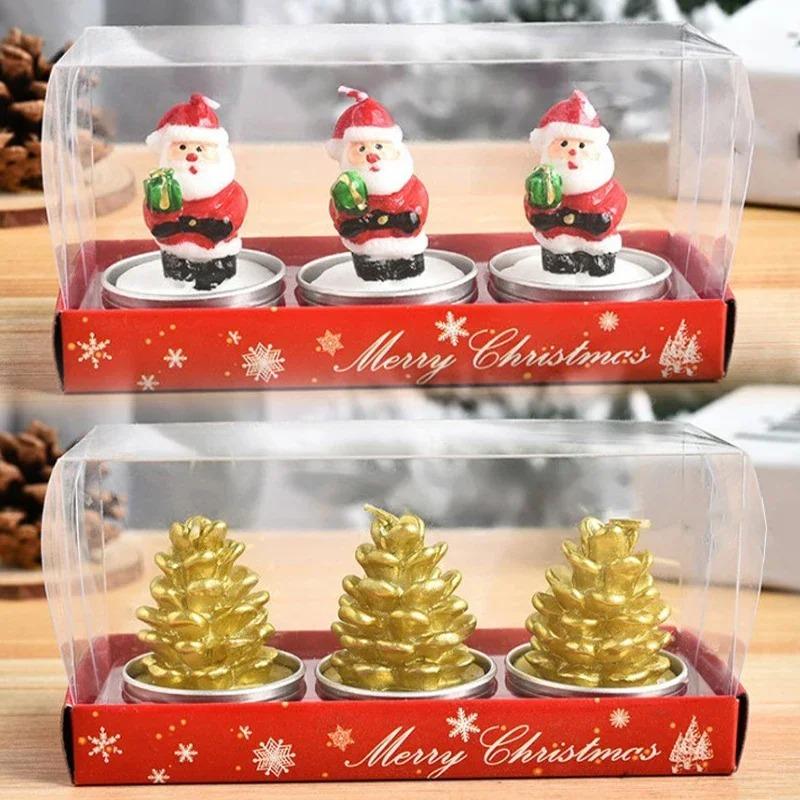 Christmas Craft Gift Candle Painted Decoration Christmas Gift Santa Snowman Cartoon Model Candle